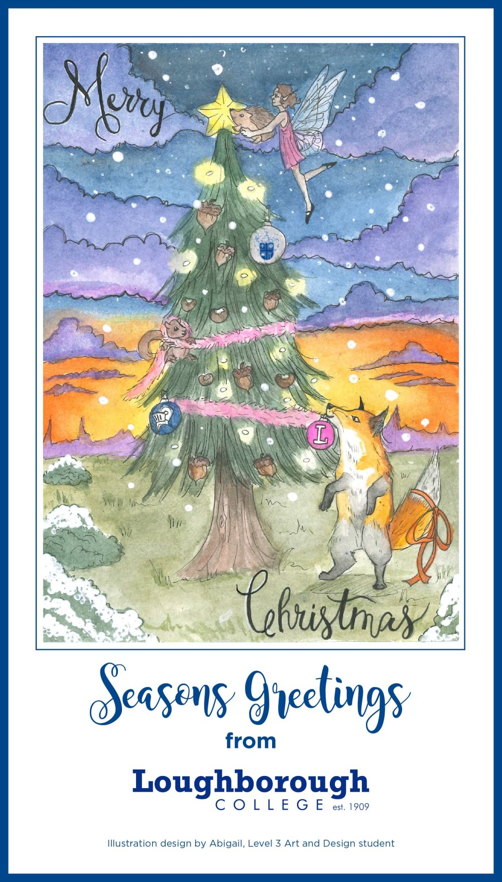 College Christmas Card 